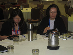 Participants using technology